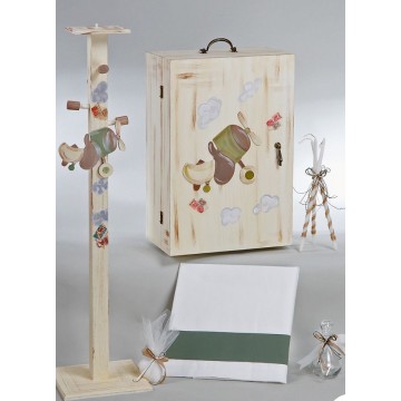 Σετ βάπτισης με αεροπλανάκι καφέ  ΣΕΤ ΒΑΠΤΙΣΗΣ ΑΓΟΡΙ